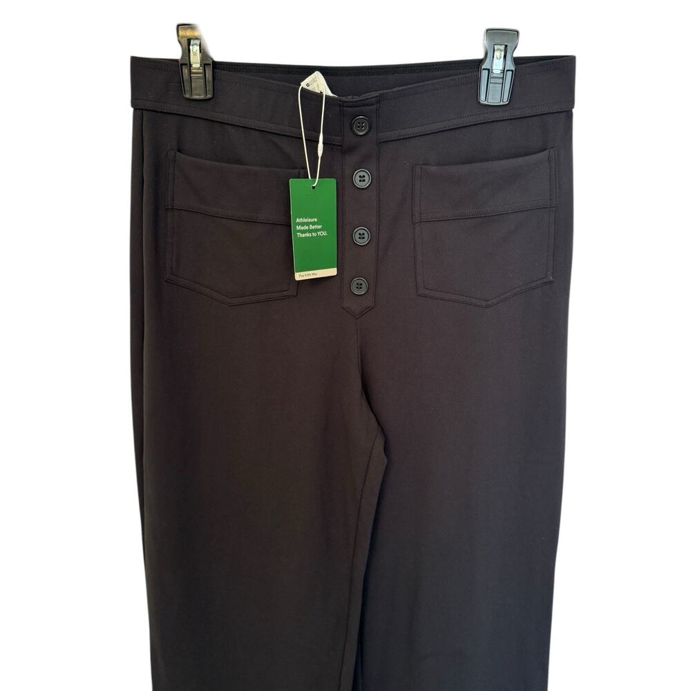 Halara Black High Waisted Wide Leg Button Fly Pocket Pants Womens L 31"x32" - Picture 2 of 6
